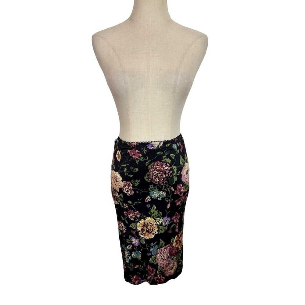 Rouje Paris Caro Slip Skirt in Jardin D'Atomne Noir 34/US2 - Picture 3 of 9